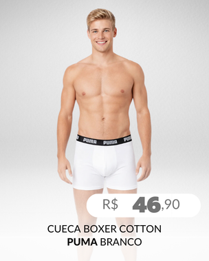 Cueca Boxer Cotton 14000 Puma Branco