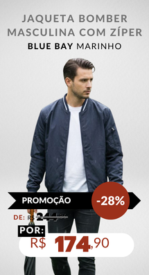 Jaqueta Bomber Masculina Com Zíper JMNY300 Blue Bay Marinho
