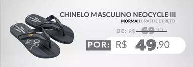 Chinelo Masculino Neocycle III 12304 Mormaii Grafite e Preto