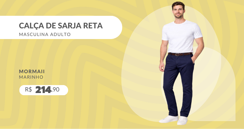Calça De Sarja Reta Masculina Adulto 55605 Mormaii Marinho