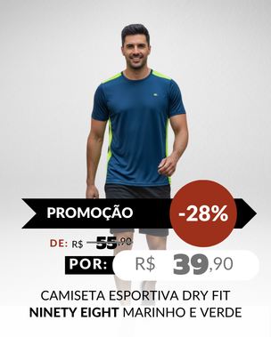Camiseta Esportiva Dry Fit 11.82.0650 Ninety Eight Marinho e Verde