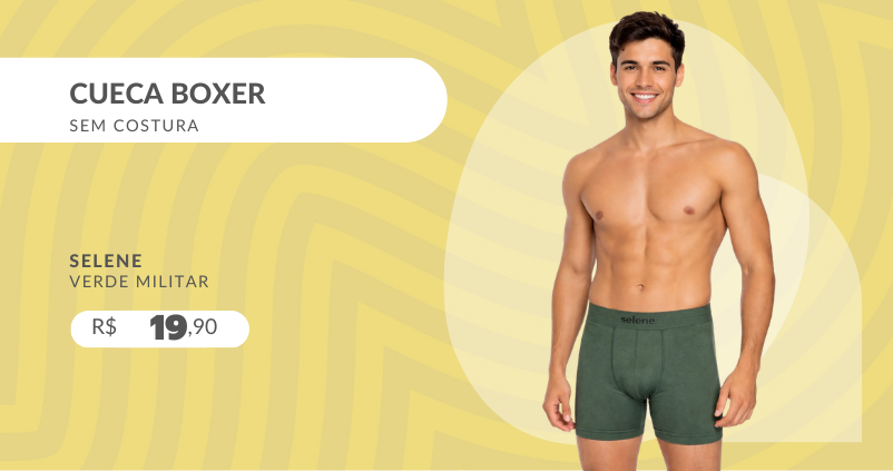 Cueca Boxer Sem Costura 11070 Selene Verde Militar