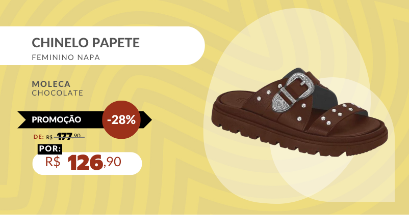 Chinelo Papete Feminino Napa 5504.103 Moleca Chocolate