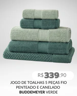 Jogo De Toalhas 5 Peças Fio Penteado e Canelado Buddemeyer Verde