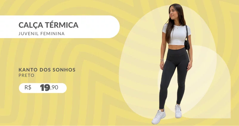 Calça Térmica Juvenil Feminina 1815A Kanto Dos Sonhos Preto