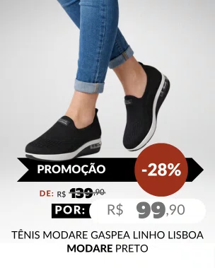 Tênis Modare Gaspea Linho Lisboa 7320.217 Modare Preto
