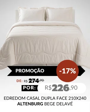Edredom Casal Dupla Face 210X240 Leve Verano Altenburg Bege Delavé