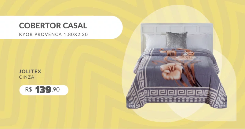 Cobertor Casal Kyor Provenca 1,80X2,20 Jolitex Cinza