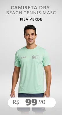 Camiseta Dry Beach Tennis Masculina Adulto F11TN00502 Fila Verd