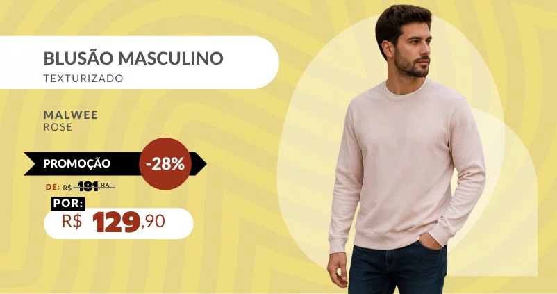 Blusão Masculino Texturizado 1000136320 Malwee Rose