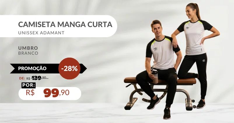 Camiseta Manga Curta Unissex Adamant U13TW00573 Umbro Branco
