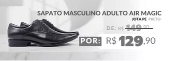 Sapato Masculino Adulto Air Magic 77500 Jota Pe Preto