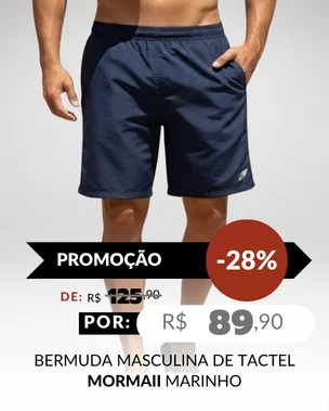 Bermuda Masculina De Tactel Bolsos Com Zíper 560825 Mormaii Marinho