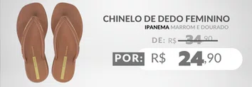 Chinelo De Dedo Feminino 27398 Ipanema Glow Marrom e Dourado