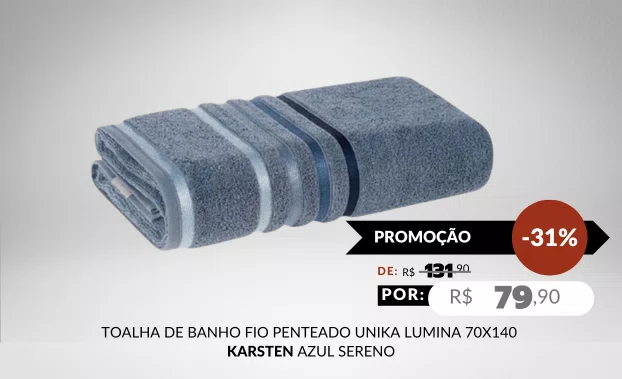 Toalha De Banho Fio Penteado Unika Lumina 70X140 Karsten Azul Sereno
