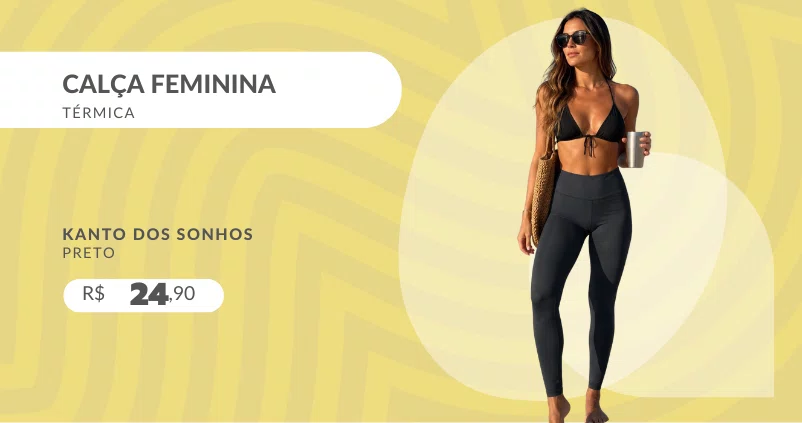 Calça Feminina térmica 1814 Kanto Dos Sonhos Preta