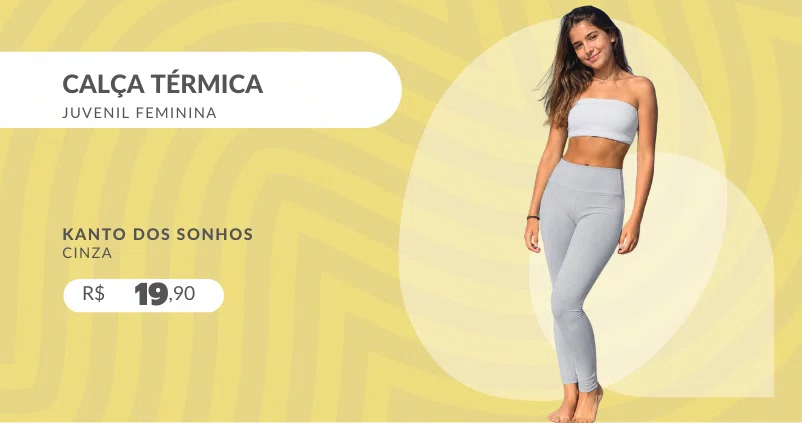 Calça Térmica Juvenil Feminina 1815A Kanto Dos Sonhos Cinza