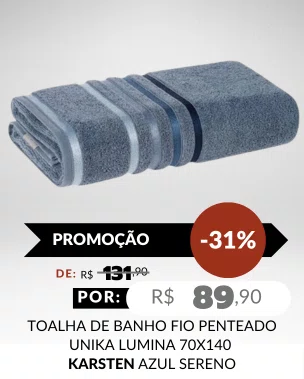 Toalha De Banho Fio Penteado Unika Lumina 70X140 Karsten Azul Sereno