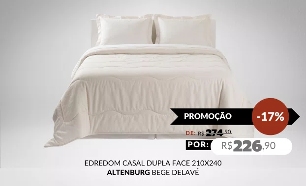Edredom Casal Dupla Face 210X240 Leve Verano Altenburg Bege Delavé