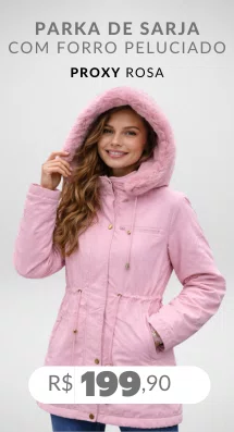 Parka De Sarja Feminina Com Forro Peluciado PFS203 Proxy Rosa