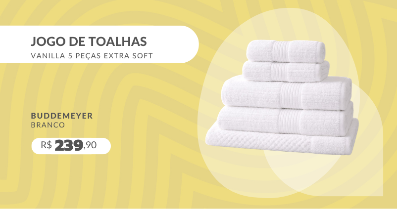 Jogo De Toalhas 5 Peças Fio Penteado e Canelado Buddemeyer Branco