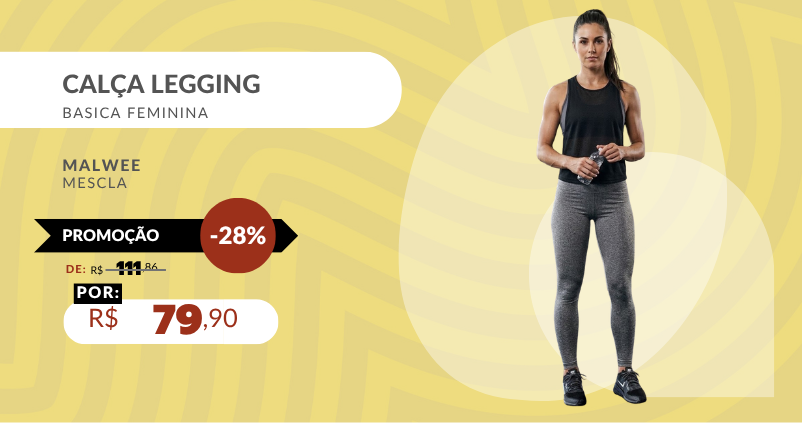 Calça Legging Basica Feminina 1000009702 Malwee Mescla