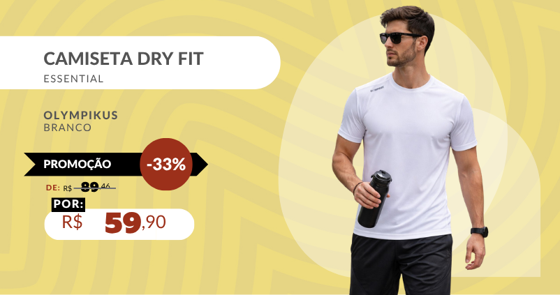 Camiseta Dry Fit Essential OFMWT26610 Olympikus Branco