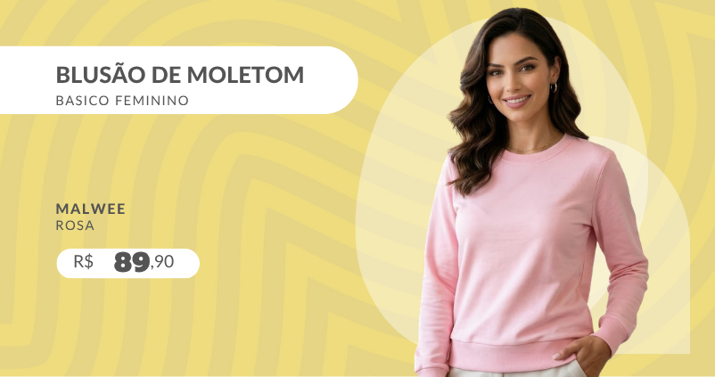 Blusão De Moletom Basico Feminino 1000093002 Malwee Rosa