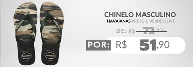 Chinelo Masculino Havaianas Top Camuflada Preto e Verde Olive