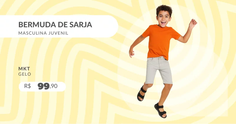 Bermuda De Sarja Masculina Juvenil 5236 MTK Gelo