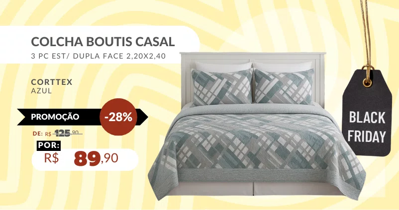 Colcha Boutis Casal 3 Peças Estampado Dupla Face 2,20x2,40 Attuale Corttex