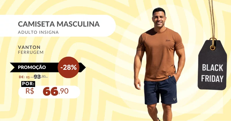 Camiseta Masculina Adulto Insigna 50343 Vanton Ferrugem