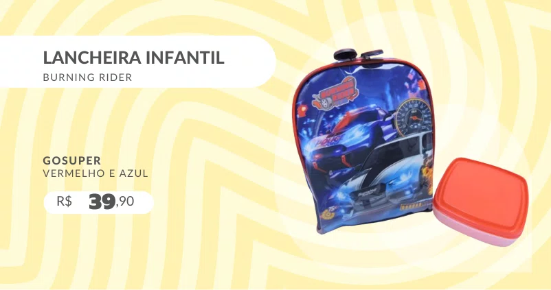 Lancheira Infantil Burning Rider BUR30L0 Gosuper Vermelho e Azul