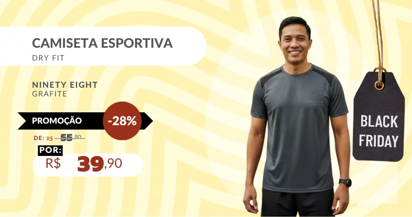 Camiseta Esportiva Dry Fit 11.82.0934 Ninety Eight Grafite