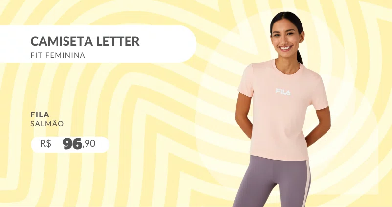 Camiseta Letter Fit Feminina F12AT00470 Fila Salmão