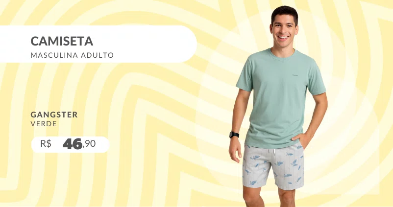 Camiseta Masculino Adulto 10.16.4837 Gangster Verde