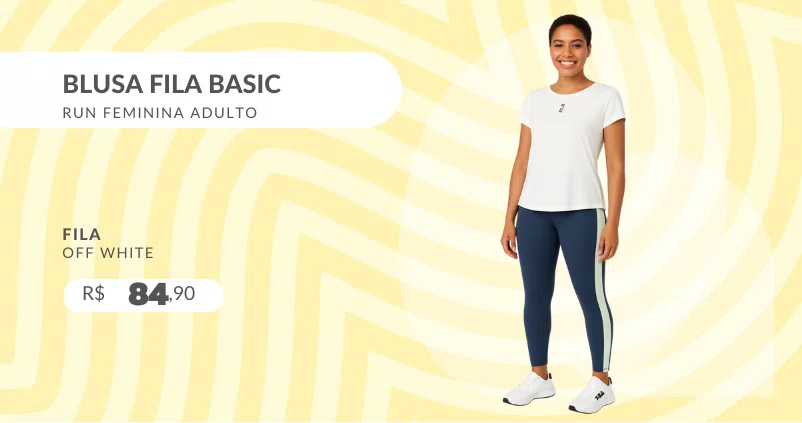Blusa Fila Basic Run Feminina Adulto F12R063 Fila Off White