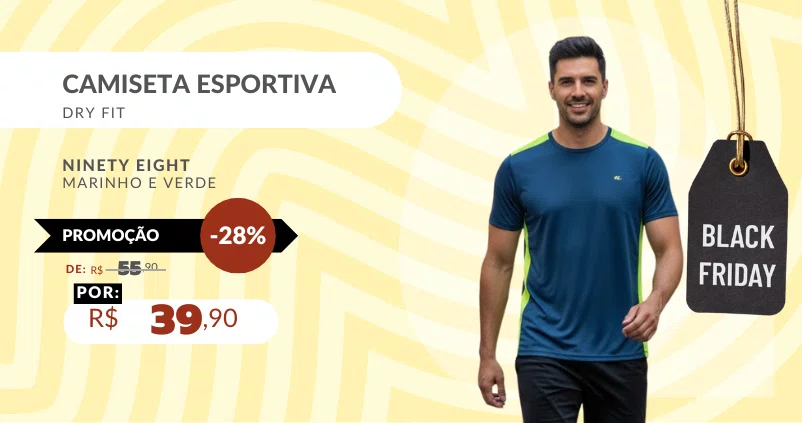 Camiseta Esportiva Dry Fit 11.82.0650 Ninety Eight Marinho e Verde