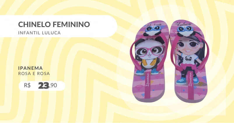 Chinelo Feminino Infantil Luluca 26559 Ipanema Rosa e Rosa
