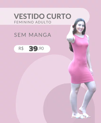 Vestido Curto Feminino Adulto Sem Manga V838M Vila Flor Coral