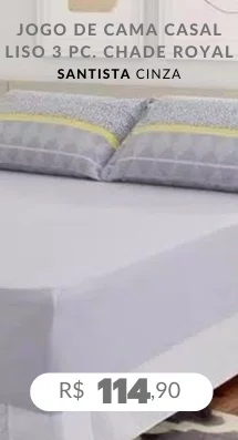 Jogo De Cama Casal Liso 3 Peças Chade Royal Santista Cinza