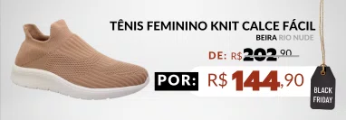 Tênis Feminino Knit Calce Fácil 4332.101 Beira Rio Nude