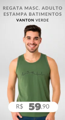 Regata Masculina Adulto Estampa Batimentos 506007 Vanton Verde