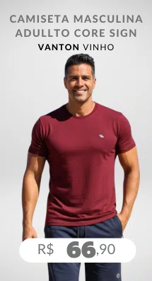 Camiseta Masculina Adullto Core Sign 550346 Vanton Vinho