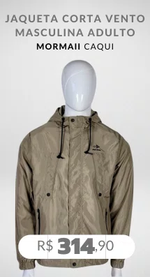 Jaqueta Corta Vento Masculina Adulto 57443 Mormaii Caqui