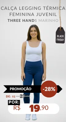 Calça Legging Térmica Feminina Juvenil 10/16 24810 Three Hands Marinho