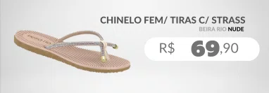 Chinelo Feminino Adulto Tiras Com Strass 8395.227 Beira Rio Nude