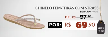 Chinelo Feminino Adulto Tiras Com Strass 8395.227 Beira Rio Nude