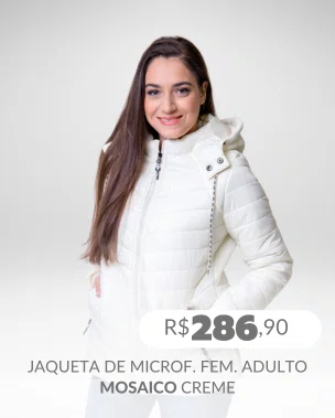 Jaqueta De Microfibra Feminina Adulto Com Capuz 26.01.0174 Mosaico Creme