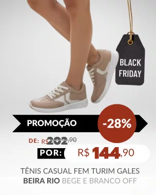Tênis Casual Feminino Turim Gales 4332.104 Beira Rio Bege e Branco Off